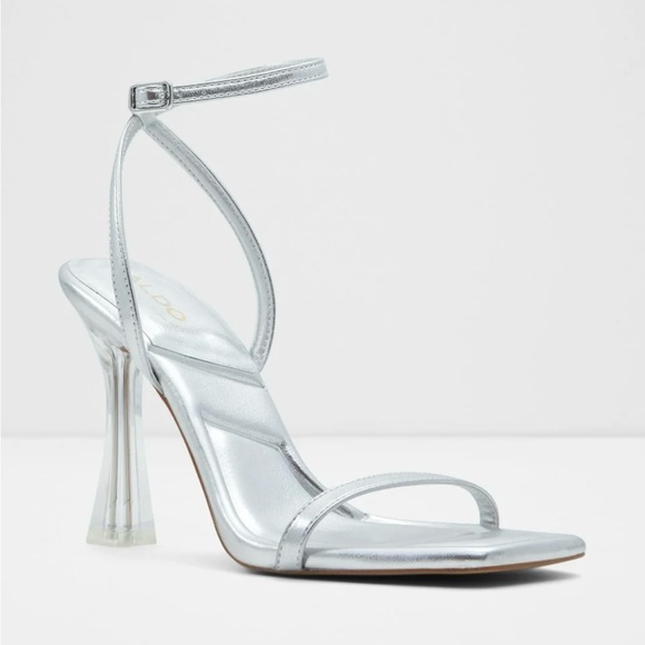 Aldo Shoes - Aldo Silver Ankle Strap Heels
